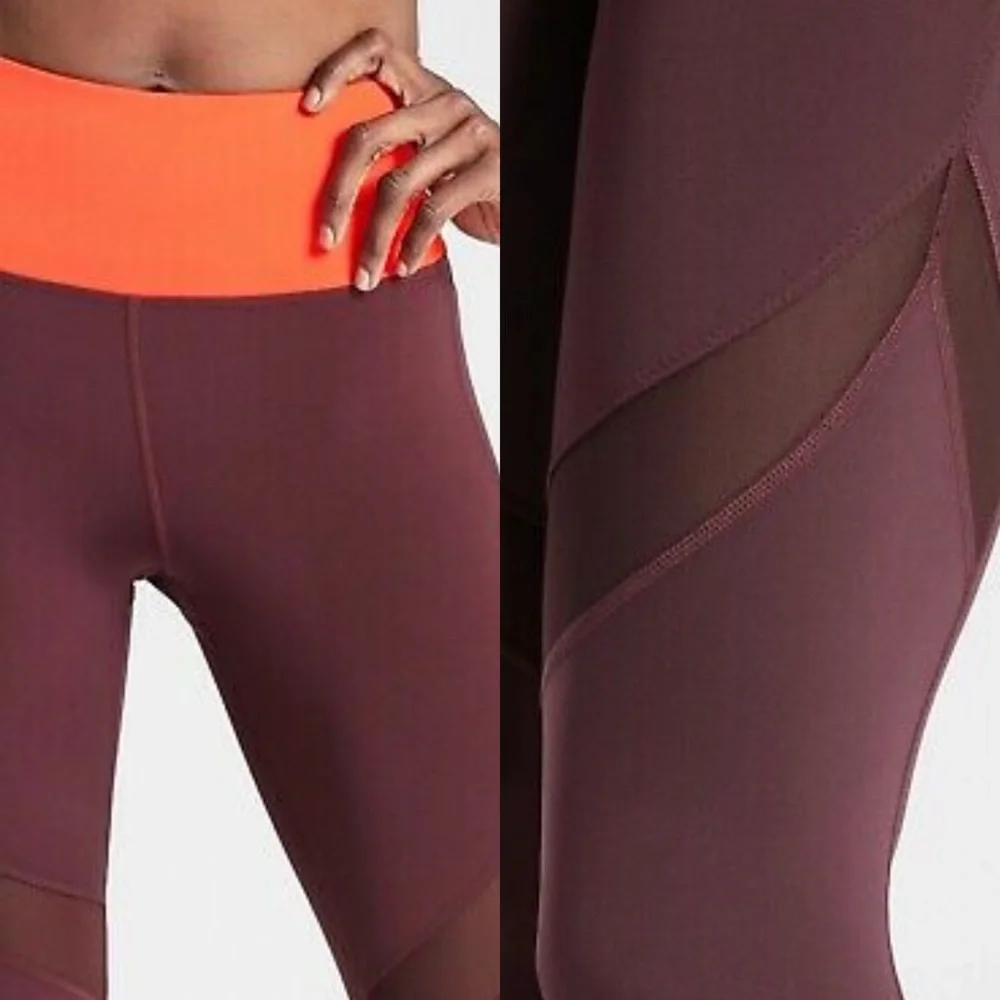 Athleta Tenacity 7/8 Tight Leggings Powerlift High Rise: Antique Burgundy